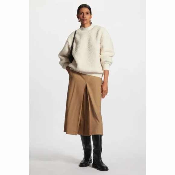 COS | Oversized Mock-Neck Teddy Sweatshirt – Off White, Size S - Picture 9 of 11